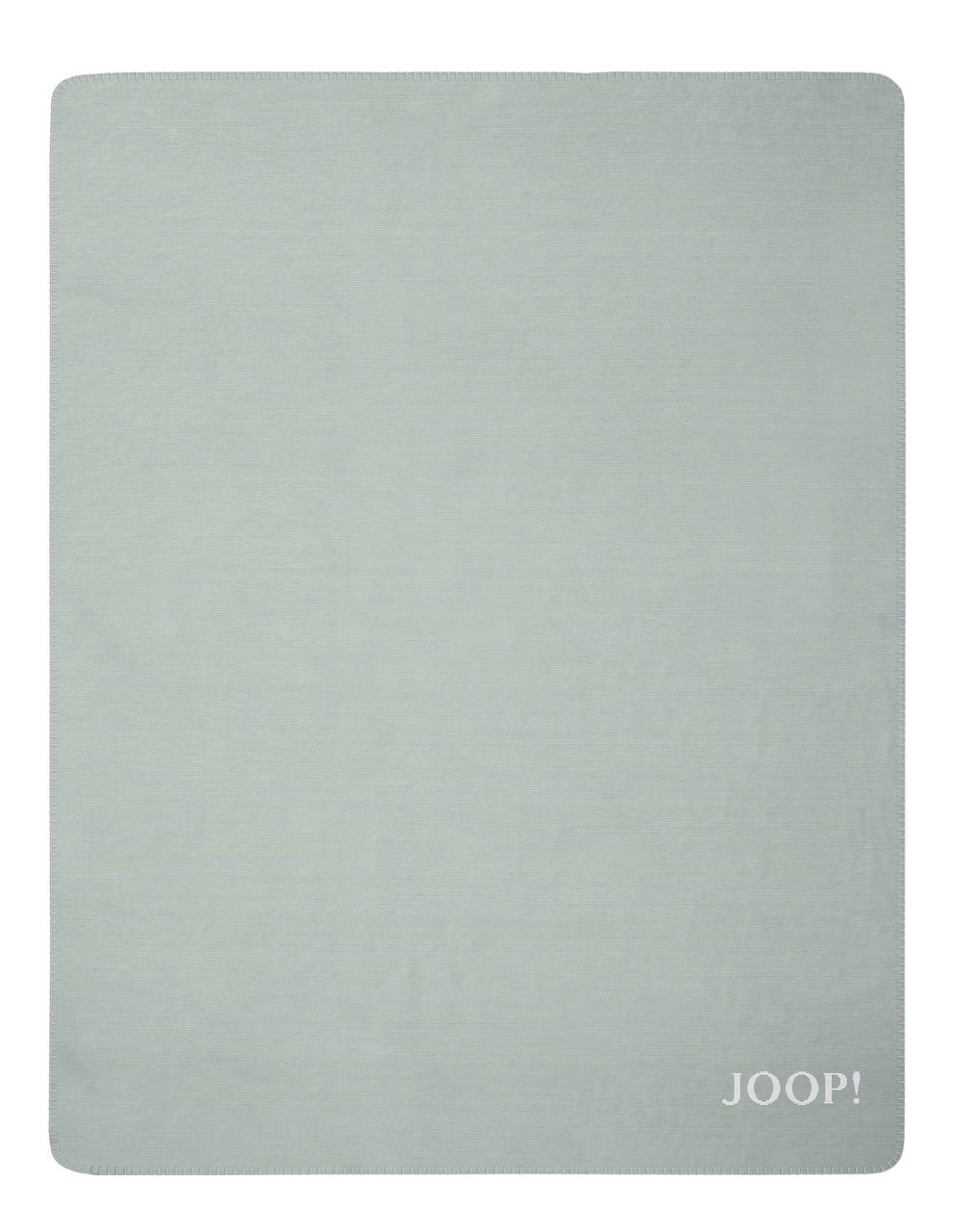 Graue Decke mit JOOP! Logo, Draufsicht