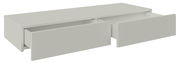 Wandkonsole mit zwei geöffneten Schubladen, seitliche Perspektive