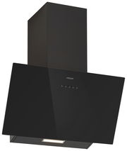 Moderne schwarze Dunstabzugshaube mit schrägem Design, Vorderansicht