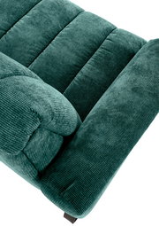 Grüne 2,5er-Sitzbank aus Stoff, Nahaufnahme von oben