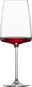Weinglas mit rotem Wein, frontal fotografiert