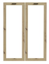 Zwei Glasrahmen aus Holz in Frontalansicht, geeignet für ein Glas Türen Set.