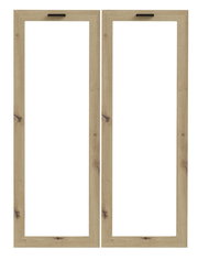 Zwei Glasrahmen aus Holz in Frontalansicht, geeignet für ein Glas Türen Set.