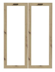 Zwei Glasrahmen aus Holz in Frontalansicht, geeignet für ein Glas Türen Set.