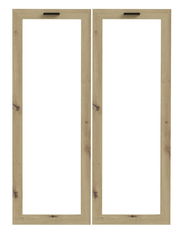 Zwei Glasrahmen aus Holz in Frontalansicht, geeignet für ein Glas Türen Set.