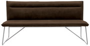 Braune Bank mit Metallbeinen, Vorderansicht