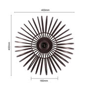 Deckenleuchte mit radialem Design aus der Vogelperspektive, Durchmesser 400mm, Tiefe 160mm