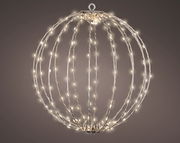 Silberner Lichtball mit Micro-LEDs, seitliche Perspektive