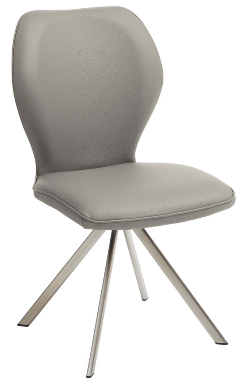 Valdera Stuhl COLORADO-TREND-LINE Moderner grauer Stuhl mit gepolsterter Sitzfläche und Rückenlehne, auf vier Metallbeinen, seitliche Perspektive