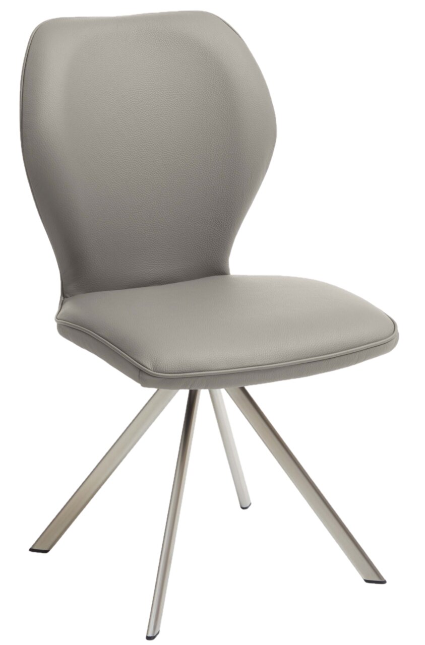 Valdera Stuhl COLORADO-TREND-LINE Moderner grauer Stuhl mit gepolsterter Sitzfläche und Rückenlehne, auf vier Metallbeinen, seitliche Perspektive