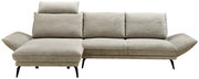 Beige Longchair-Kombination mit linker Chaiselongue, frontal betrachtet