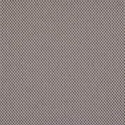 Nahaufnahme eines Sitzhockers mit grauem, rautenförmigem Stoffmuster, Draufsicht