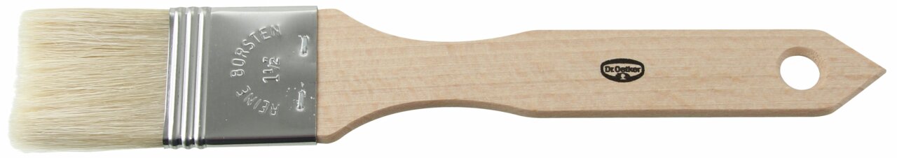 Backpinsel mit 38mm Breite, Holzgriff und Naturborsten, seitliche Ansicht