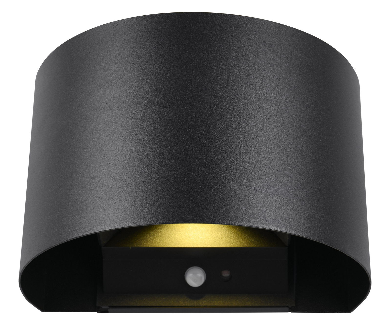 Schwarze Akku Wandleuchte TALENT mit gebogenem Design, Vorderansicht