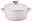 Mini-Cocotte 10cm in zartem Rosa mit Herzform, seitliche Perspektive