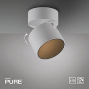 LED-Spot in modernem Design, Deckenmontage, seitliche Perspektive