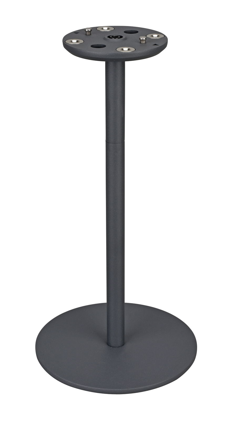 Gestell für Akku-Windlicht, schwarze Metallkonstruktion, seitliche Perspektive