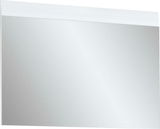 Moderner rechteckiger Spiegel mit weißem Rahmen, seitliche Perspektive