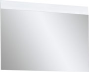 Moderner rechteckiger Spiegel mit weißem Rahmen, seitliche Perspektive