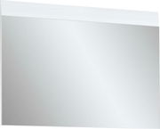 Moderner rechteckiger Spiegel mit weißem Rahmen, seitliche Perspektive