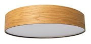 Ronde plafondlamp met houtlook, zijaanzicht
