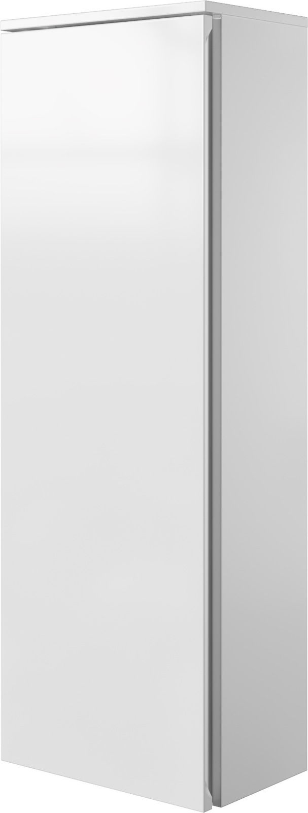 Voleo Kofferschrank links LARA Weißer Kofferschrank von links in schräger Perspektive