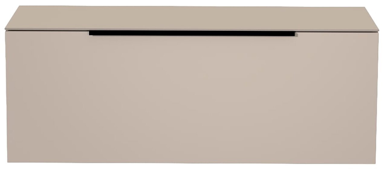 Hänge-Lowboard in beige aus der Frontansicht