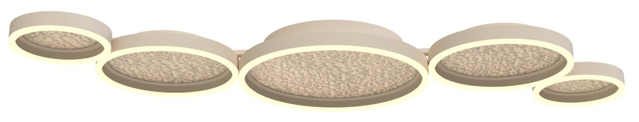 Geeti LED-Deckenleuchte BORMES Moderne LED-Deckenleuchte mit fünf runden Leuchtelementen, seitliche Perspektive