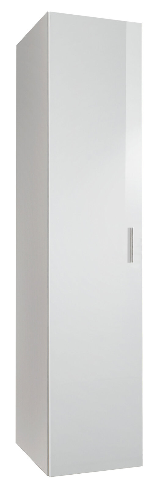 XORA Kleiderschrank MALTA Weißer, schlichter Kleiderschrank mit einer Tür, seitliche Perspektive