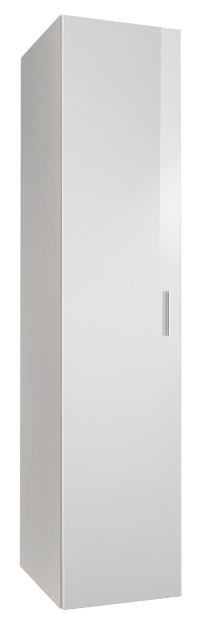 XORA Kleiderschrank MALTA Weißer, schlichter Kleiderschrank mit einer Tür, seitliche Perspektive