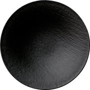 Schwarze Schale mit texturierter Oberfläche, Draufsicht