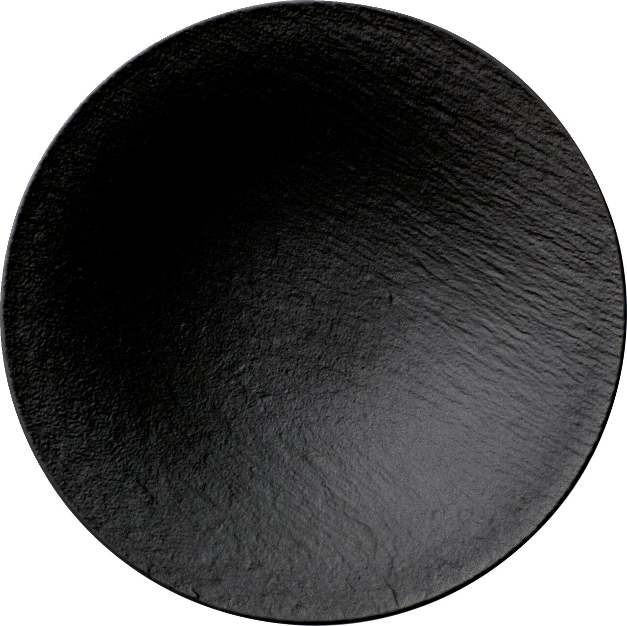 Schwarze Schale mit texturierter Oberfläche, Draufsicht