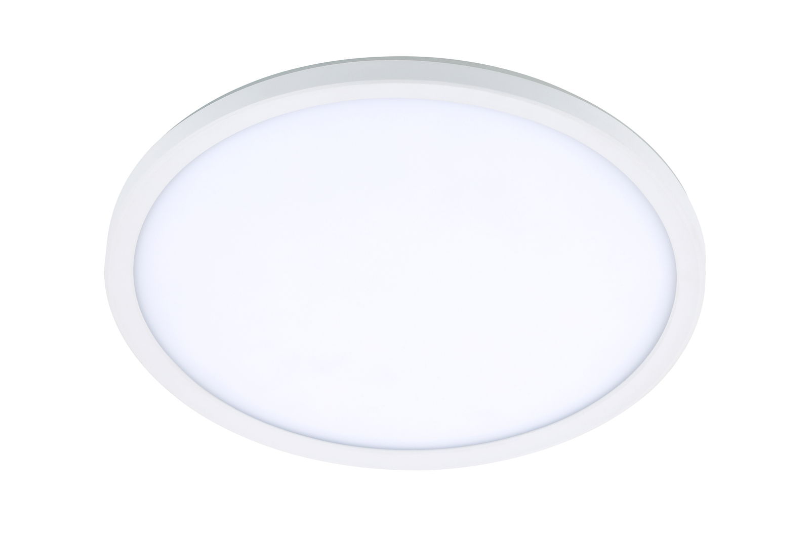 Runde LED-Deckenleuchte in Weiß, Ansicht von unten