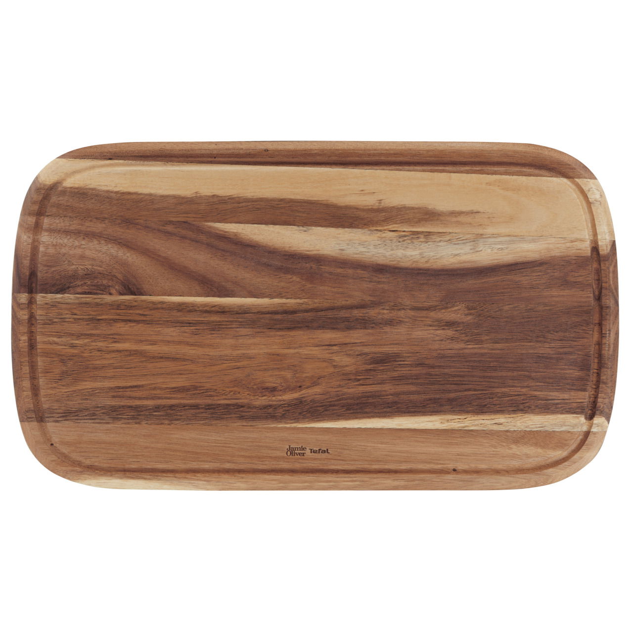 Großes rechteckiges Schneidebrett aus Holz mit natürlicher Maserung, Vogelperspektive