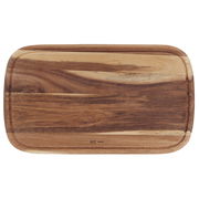 Großes rechteckiges Schneidebrett aus Holz mit natürlicher Maserung, Vogelperspektive