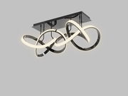 Moderne Deckenleuchte Indigo mit geschwungenem LED-Design, seitliche Perspektive