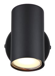 Schwarzer zylindrischer Strahler von Globo Lighting, Modell ALLVI, aus der Frontalperspektive fotografiert.