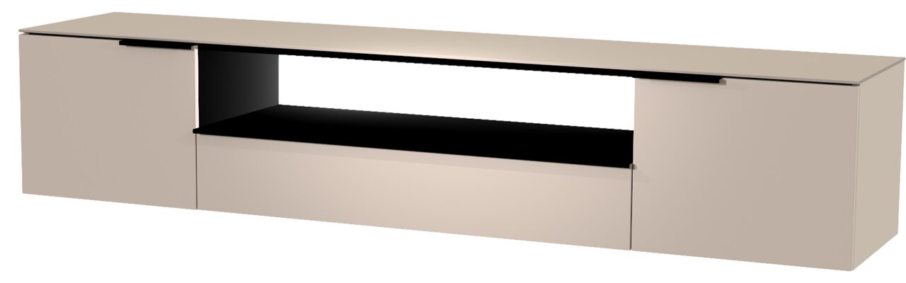 XL Hänge-Lowboard in beige, frontale Perspektive