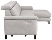 Graue Longchairkombination aus Stoff, seitliche Perspektive