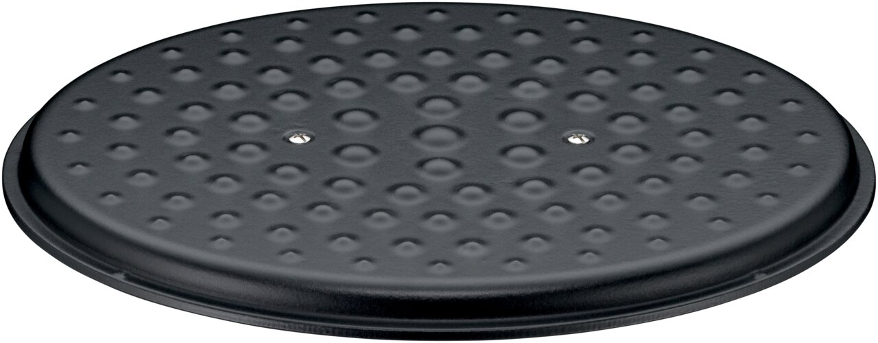 Deksel van de WMF Flavour-braadpan 33x26 cm, gezien van bovenaf, met noppenstructuur.