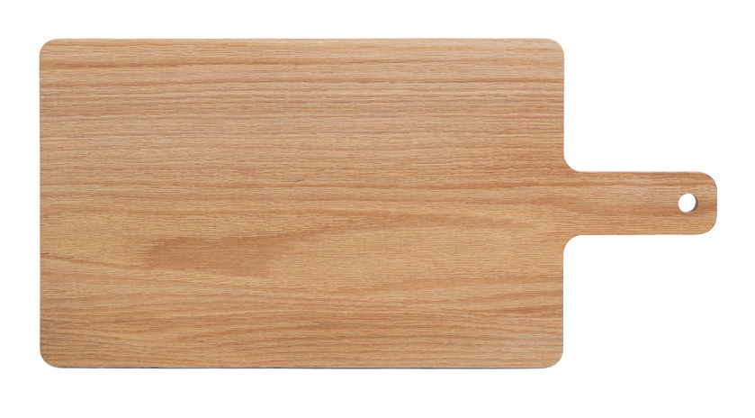 Holz-Schneidebrett mit Griff, Draufsicht