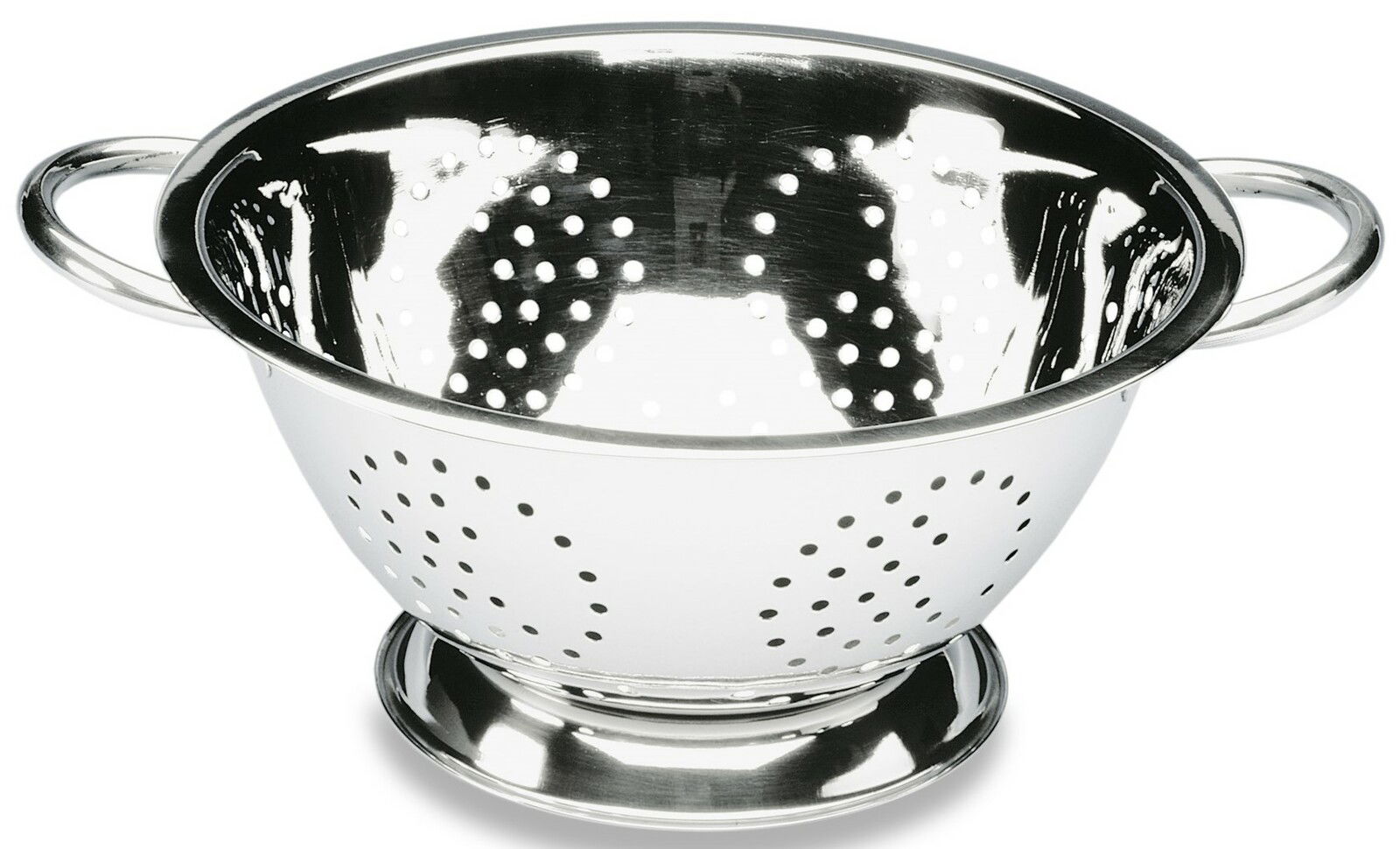 Edelstahl-Sieb Alba 28cm mit zwei Griffen, seitliche Perspektive