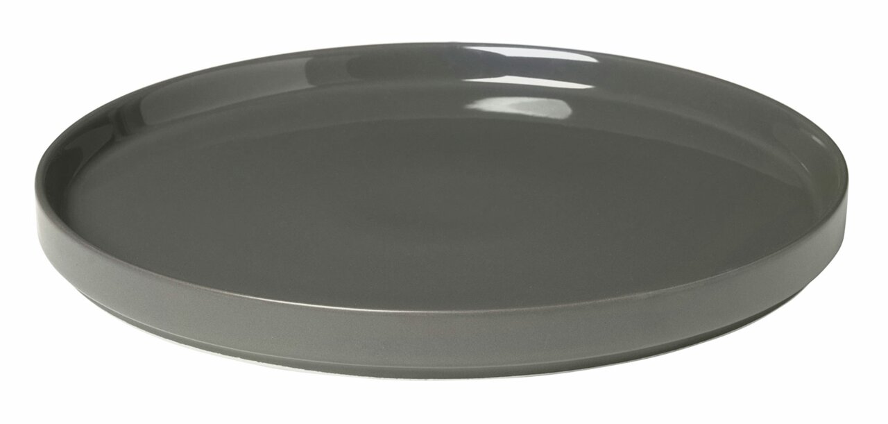 blomus Speiseteller PILAR Grauer Speiseteller aus der Serie PILAR in der Farbe Pewter, seitliche Perspektive
