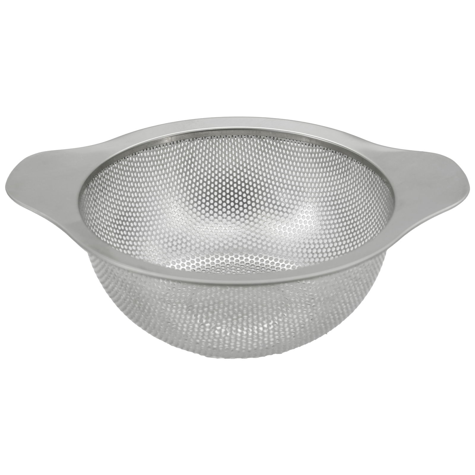 Metallsieb mit Griffen, seitliche Perspektive