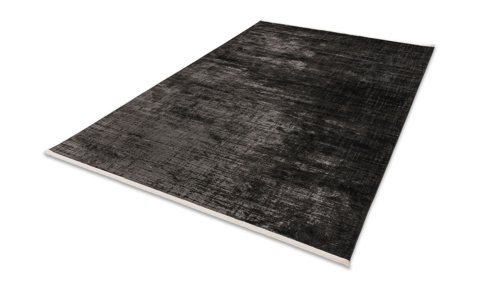 Schwarzer Teppich JOOP! Lines 140x200cm, Design 221, in schräger Perspektive von oben fotografiert