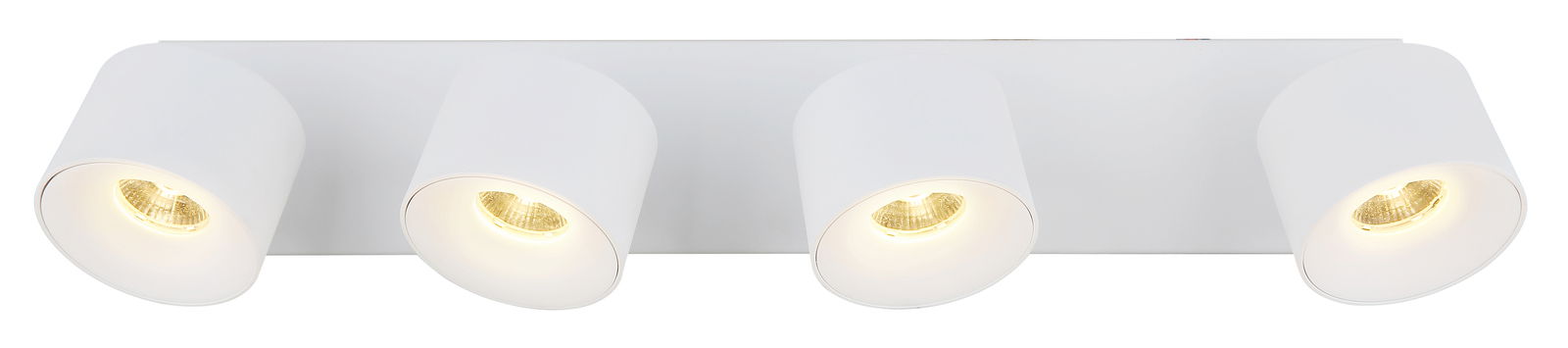 Vierfacher LED Strahler in Weiß, seitliche Perspektive