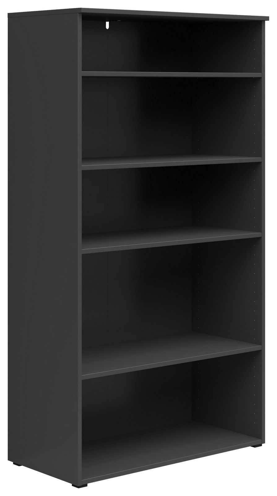 Carryhome Regal MULTISTAURAUM Schwarzes Regal mit fünf offenen Fächern, seitliche Perspektive