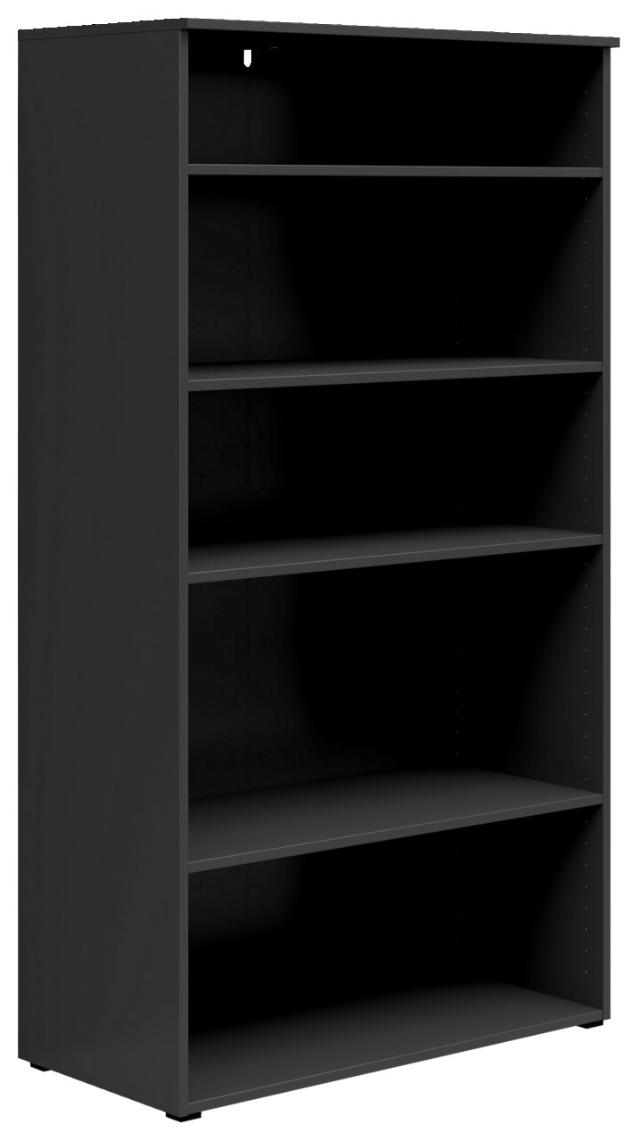Carryhome Regal MULTISTAURAUM Schwarzes Regal mit fünf offenen Fächern, seitliche Perspektive