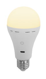 Akku-Leuchtmittel in Frontalansicht mit USB-C-Anschluss