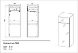 Unterschrank 7988 mit den Maßen Breite 36 cm, Höhe 93 cm, Tiefe 34 cm, perspektivische Ansicht von vorne rechts
